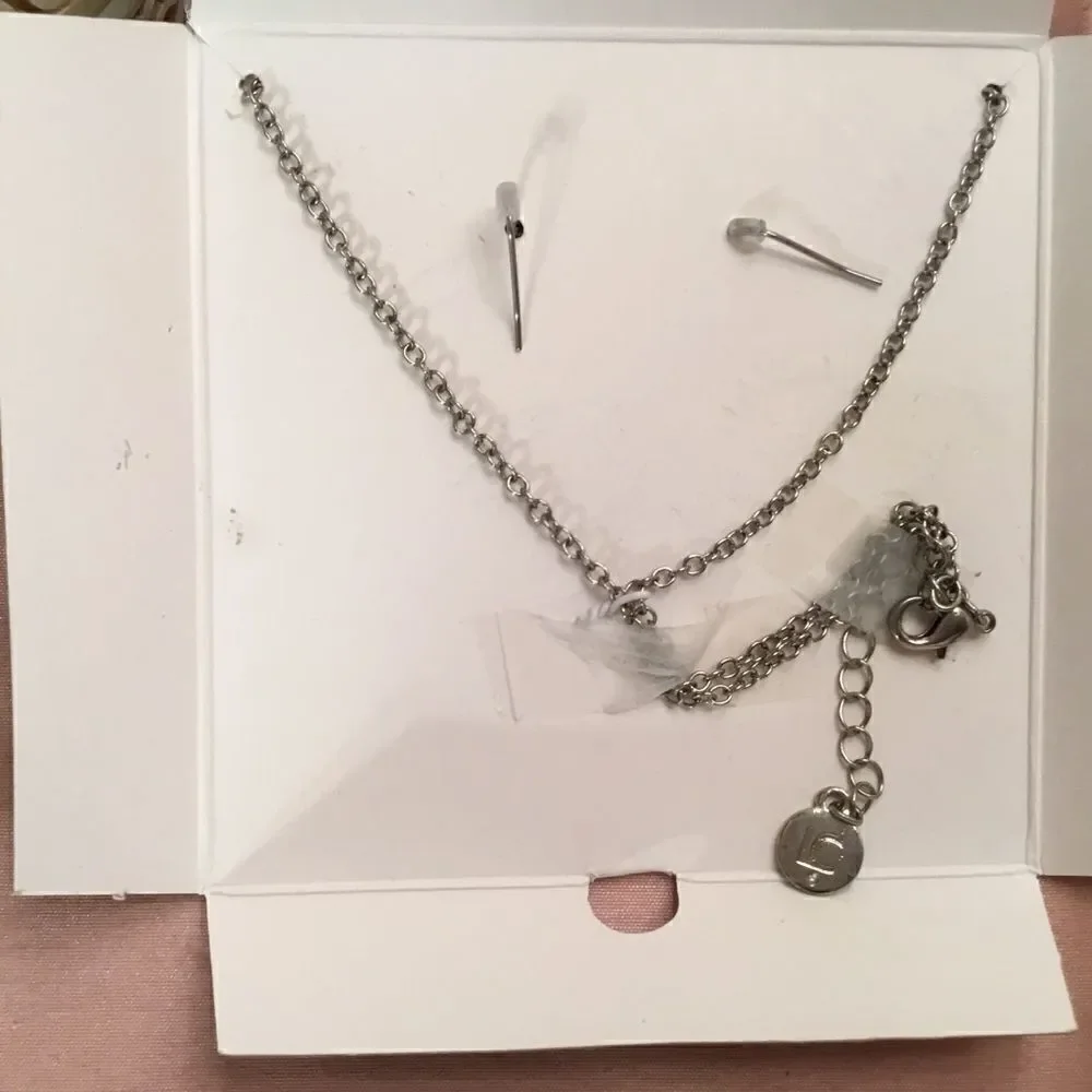 NWT Liz Claiborne Silvertone and Marcasite Set
